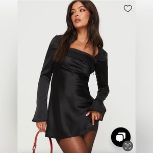 Phillipa long sleeve black mini dress